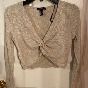 Tan crop sweater